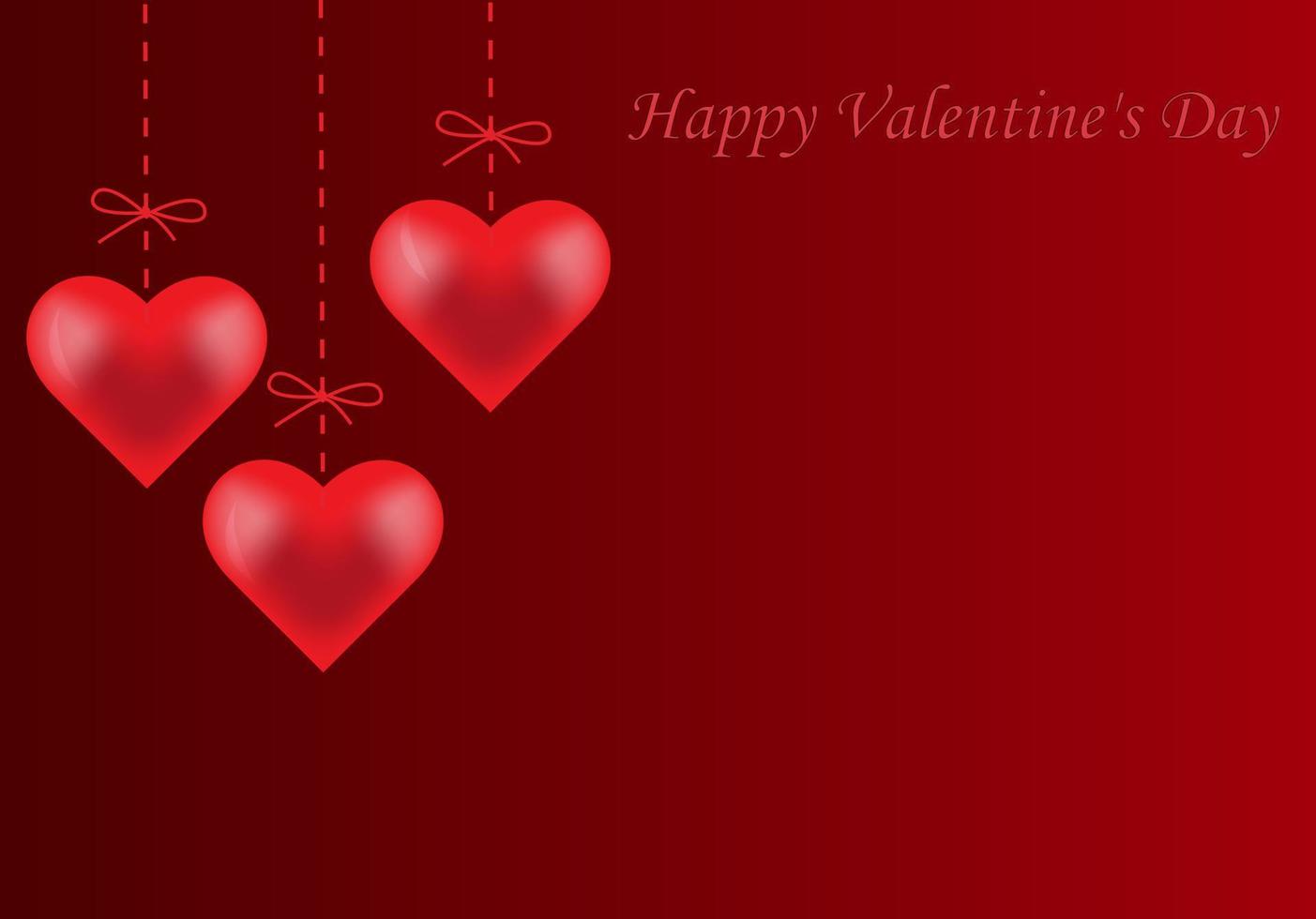 Shiny 3d hearts. Valentine romantic background. Illustration of love and romance heart greetings card for Happy Valentine's Day.Vector illustration vector