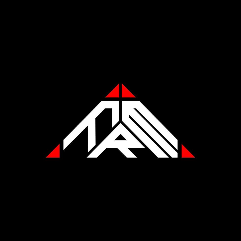 diseño creativo del logotipo de la letra frm con gráfico vectorial, logotipo simple y moderno de frm en forma de triángulo redondo. vector