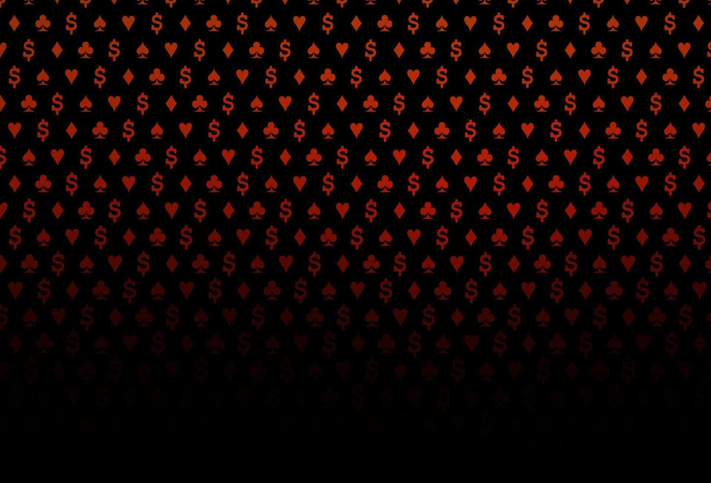 Dark red vector background with cards signs.