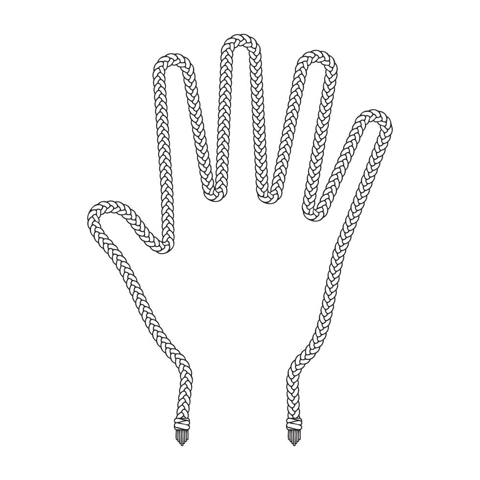 rope border hand pattern frame vector illustration.