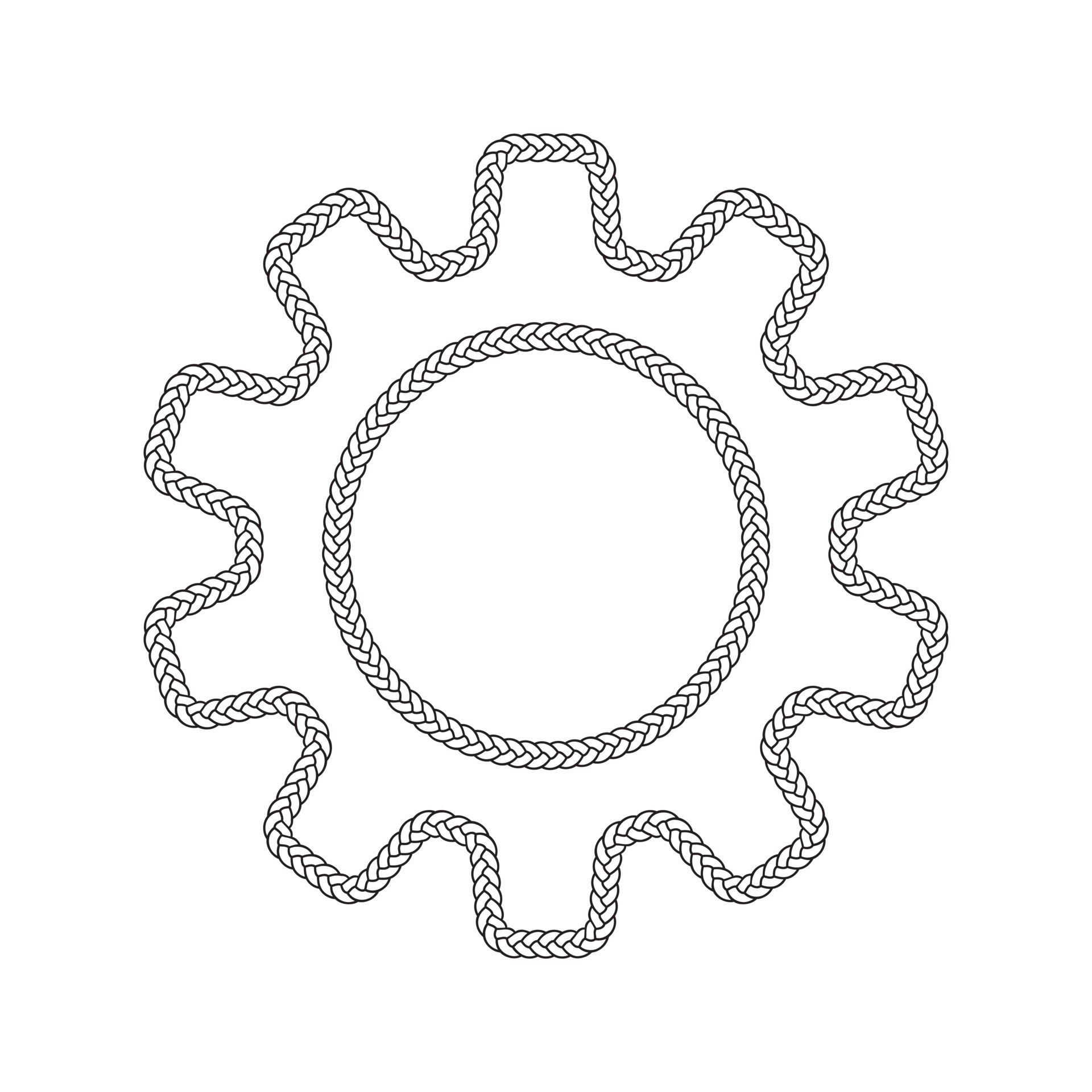 rope border gear pattern frame vector illustration. 14532064 Vector Art