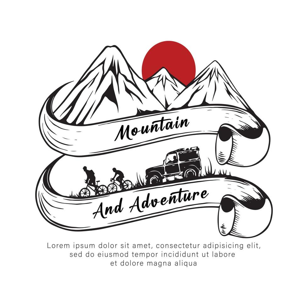 mountain and adventure illustration vector