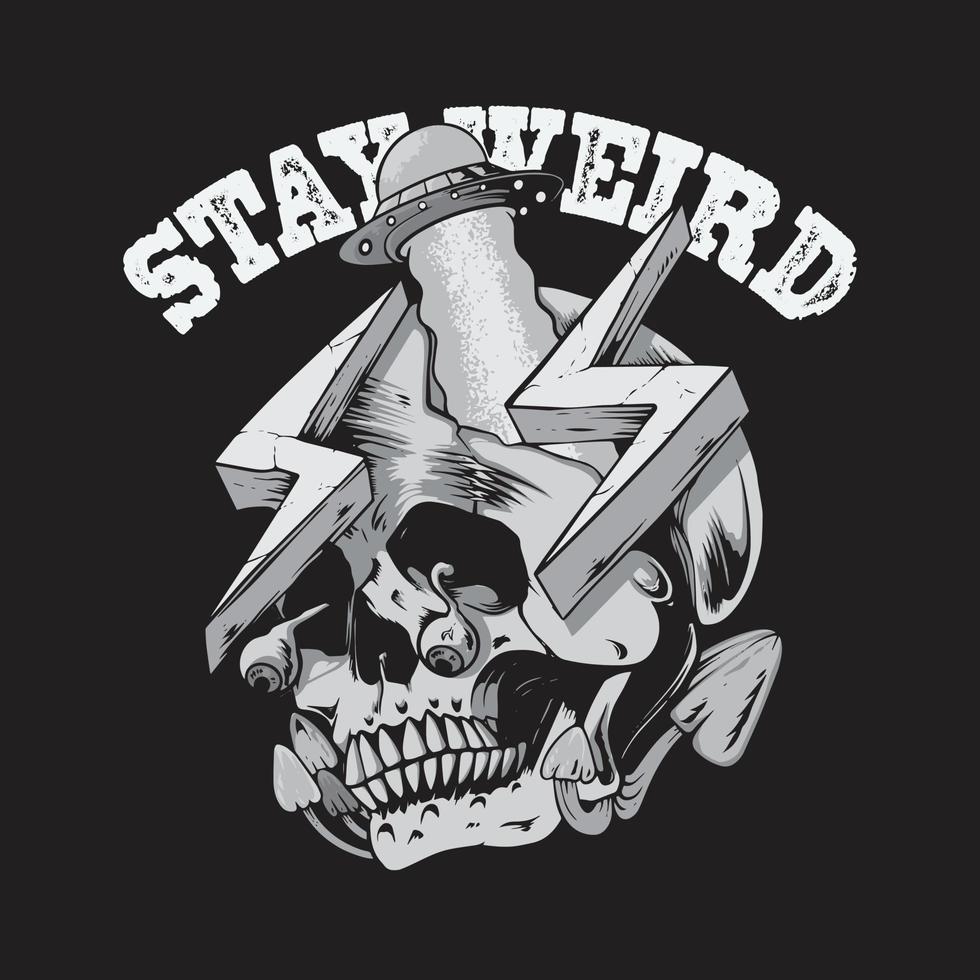 stay weird illustration black and white vector