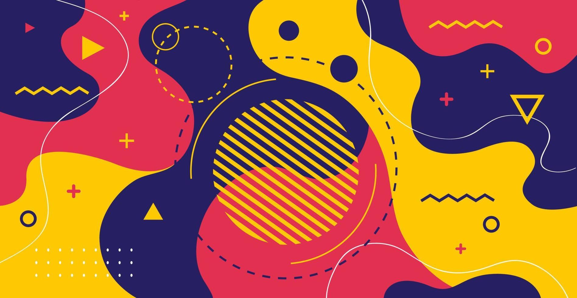 Abstract geometric background. Bauhaus, Memphis minimalist retro poster graphic vector illustration.