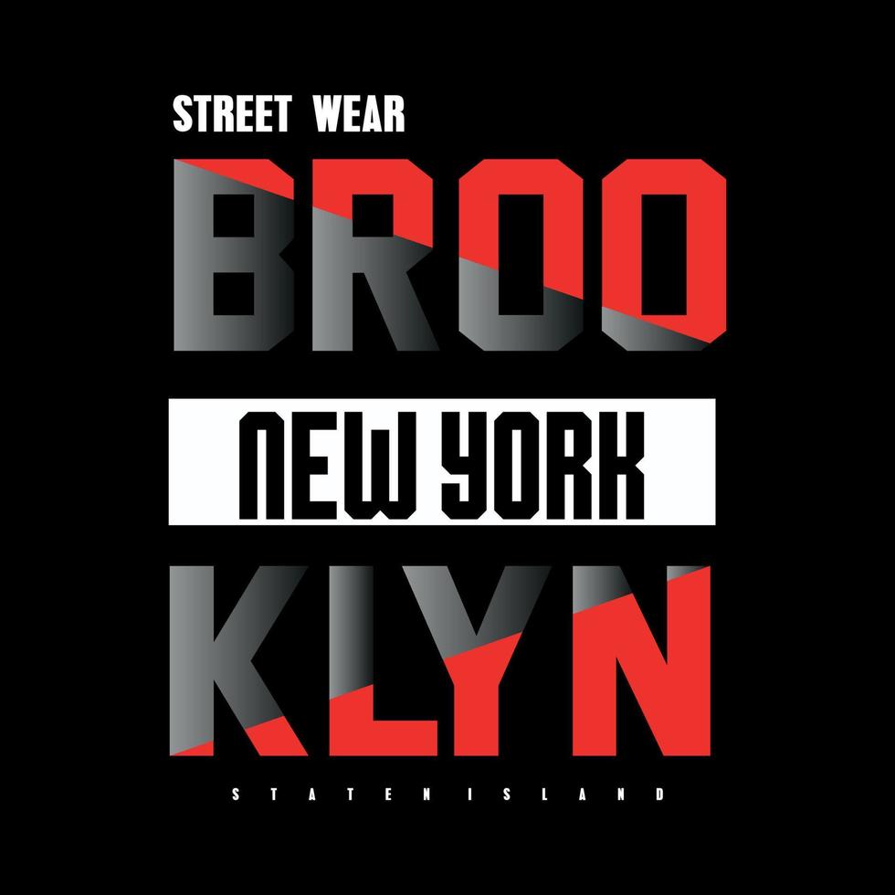 ilustración de vector de impresión de camiseta de diseño de tipografía de brooklyn