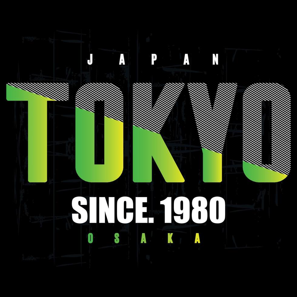 ilustración de vector de impresión de camiseta de diseño de tipografía de tokio japón