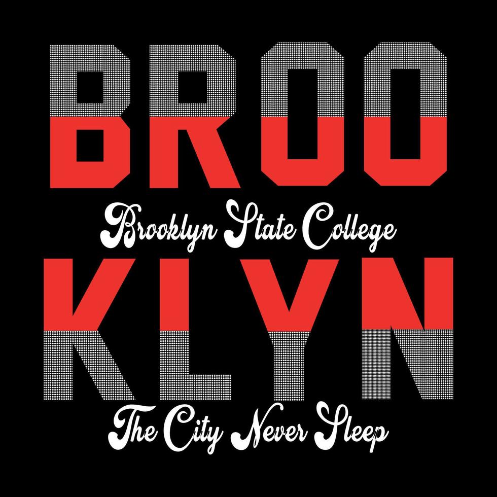 ilustración de vector de impresión de camiseta de diseño de tipografía de brooklyn