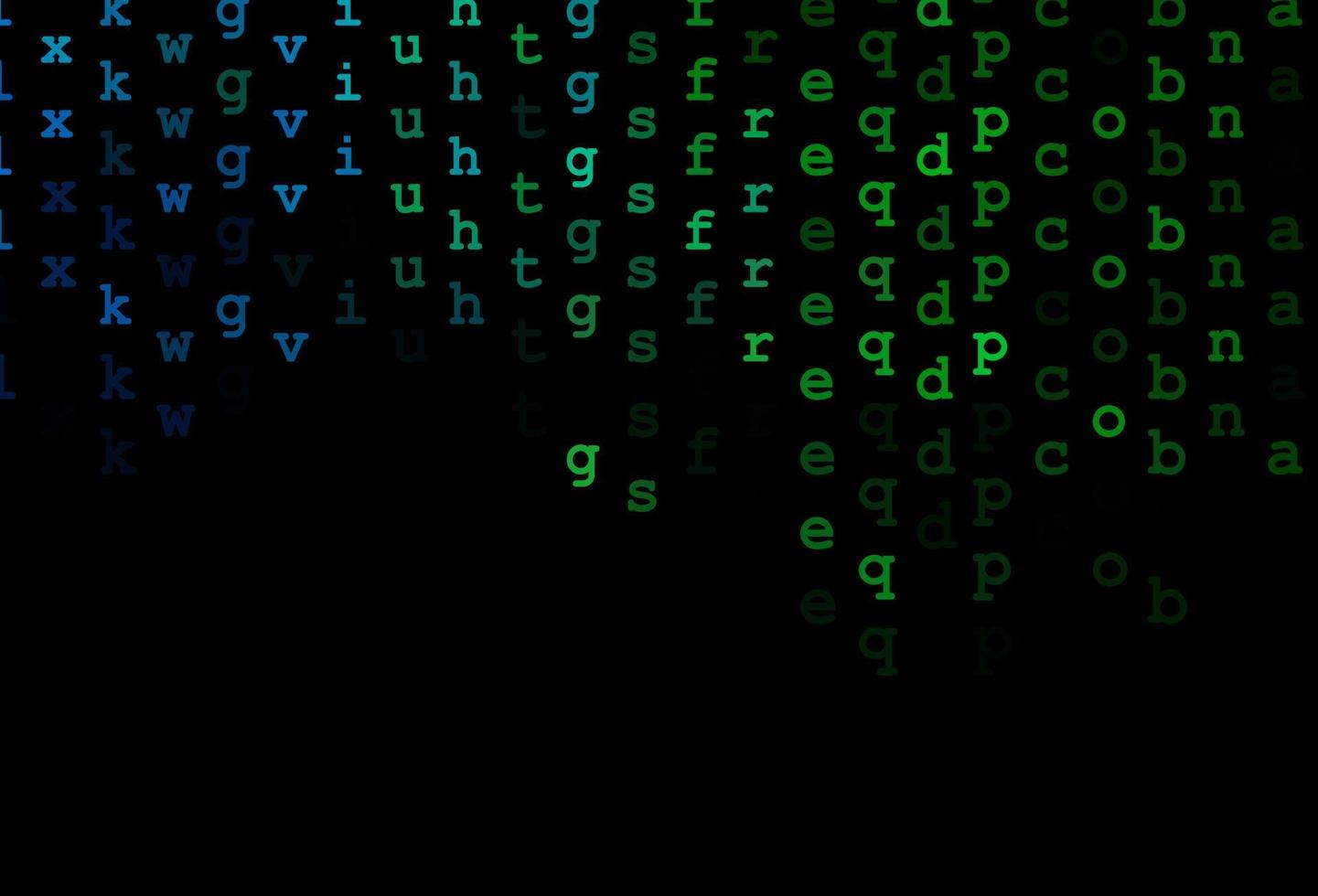 Dark blue, green vector texture with ABC characters.