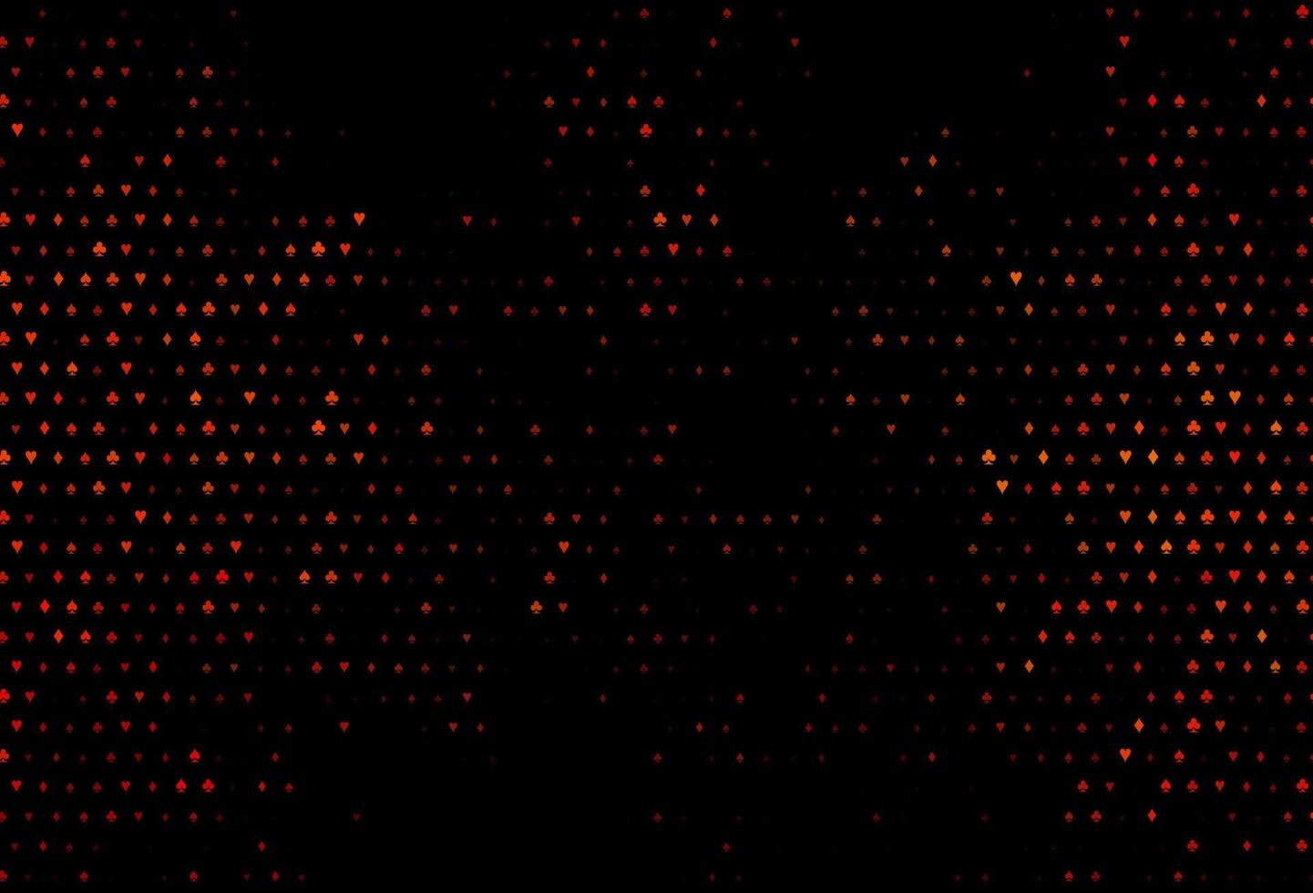 Dark orange vector pattern with symbol of cards.