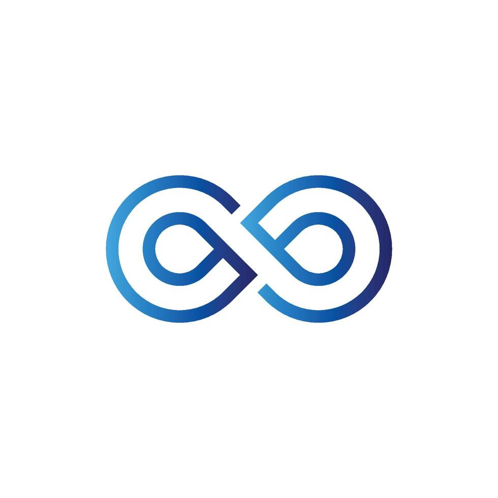 Blue letter p and q infinity logo vector