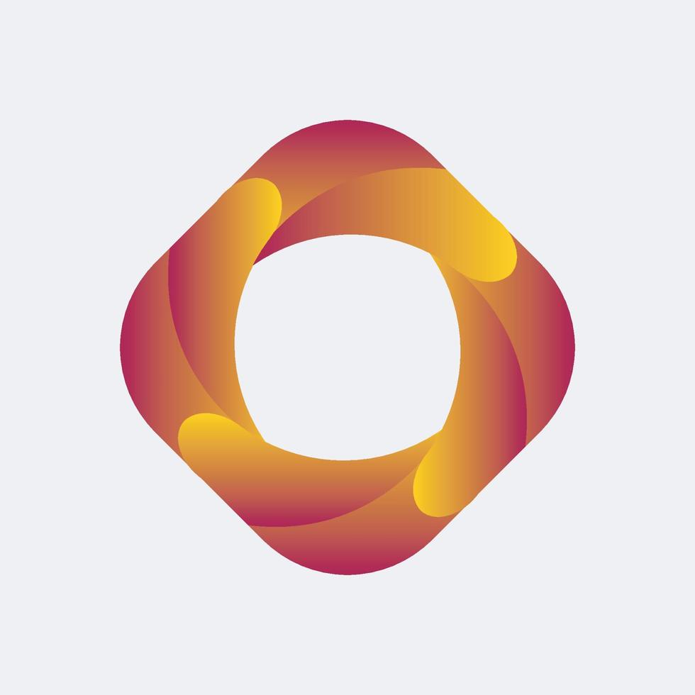 Abstract circle gradient logo design template, vector, orange and yellow color. vector