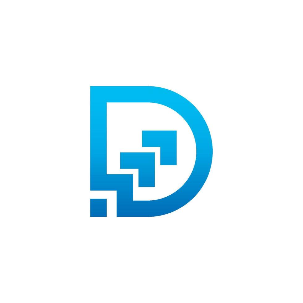 logotipo de datos de la letra d. diseño de vector de carta financiera d.