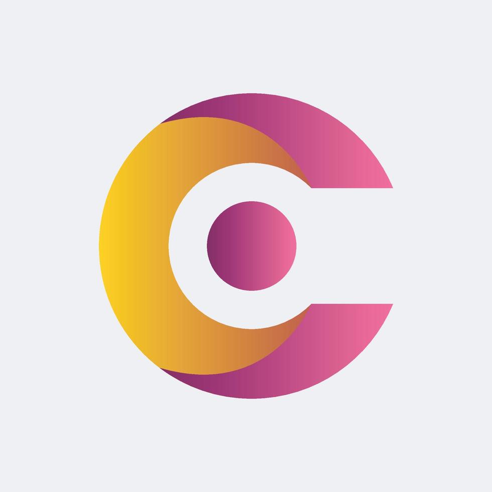 C Letter Initial Logo Design, Vector Template