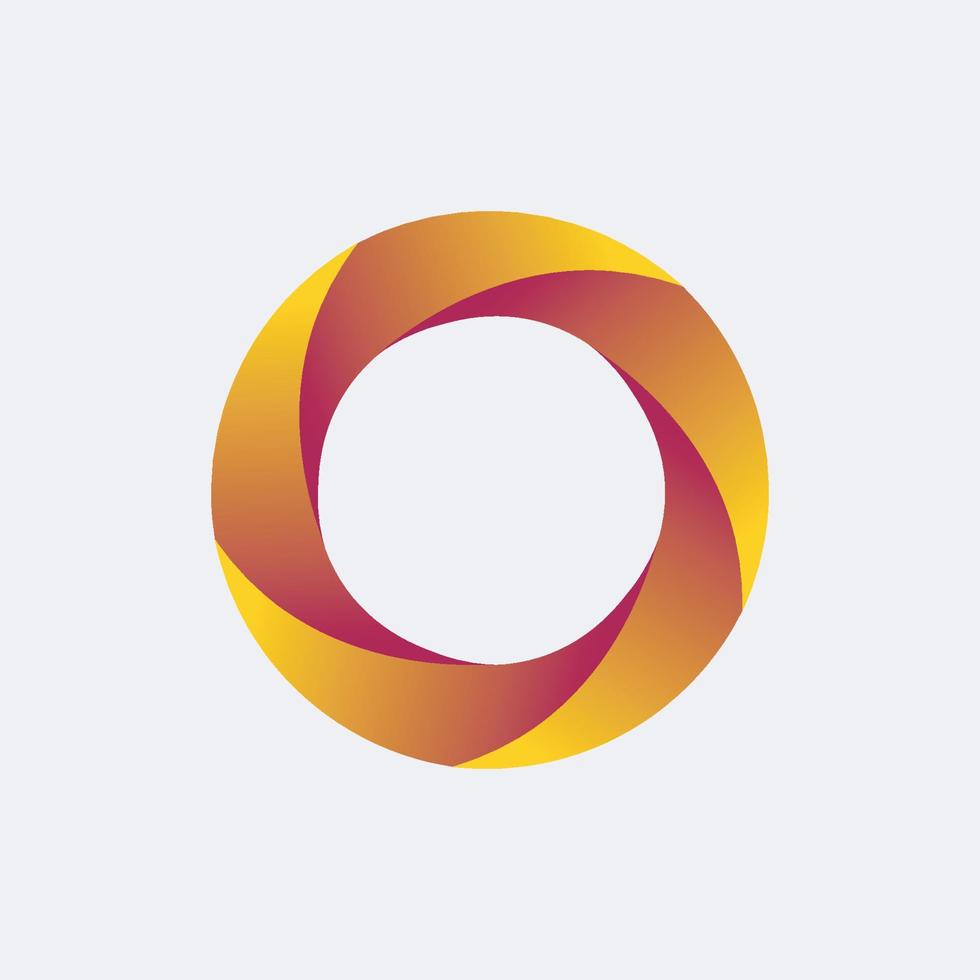 Abstract circle gradient logo design template, vector, orange and yellow color. vector