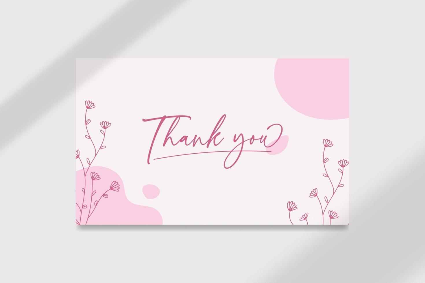 Abstract organic shape thank you wedding card template vector