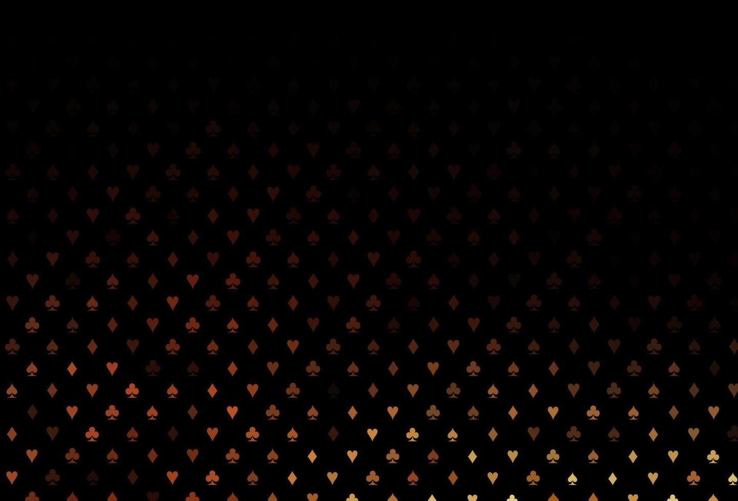 Dark orange vector texture with playing cards.