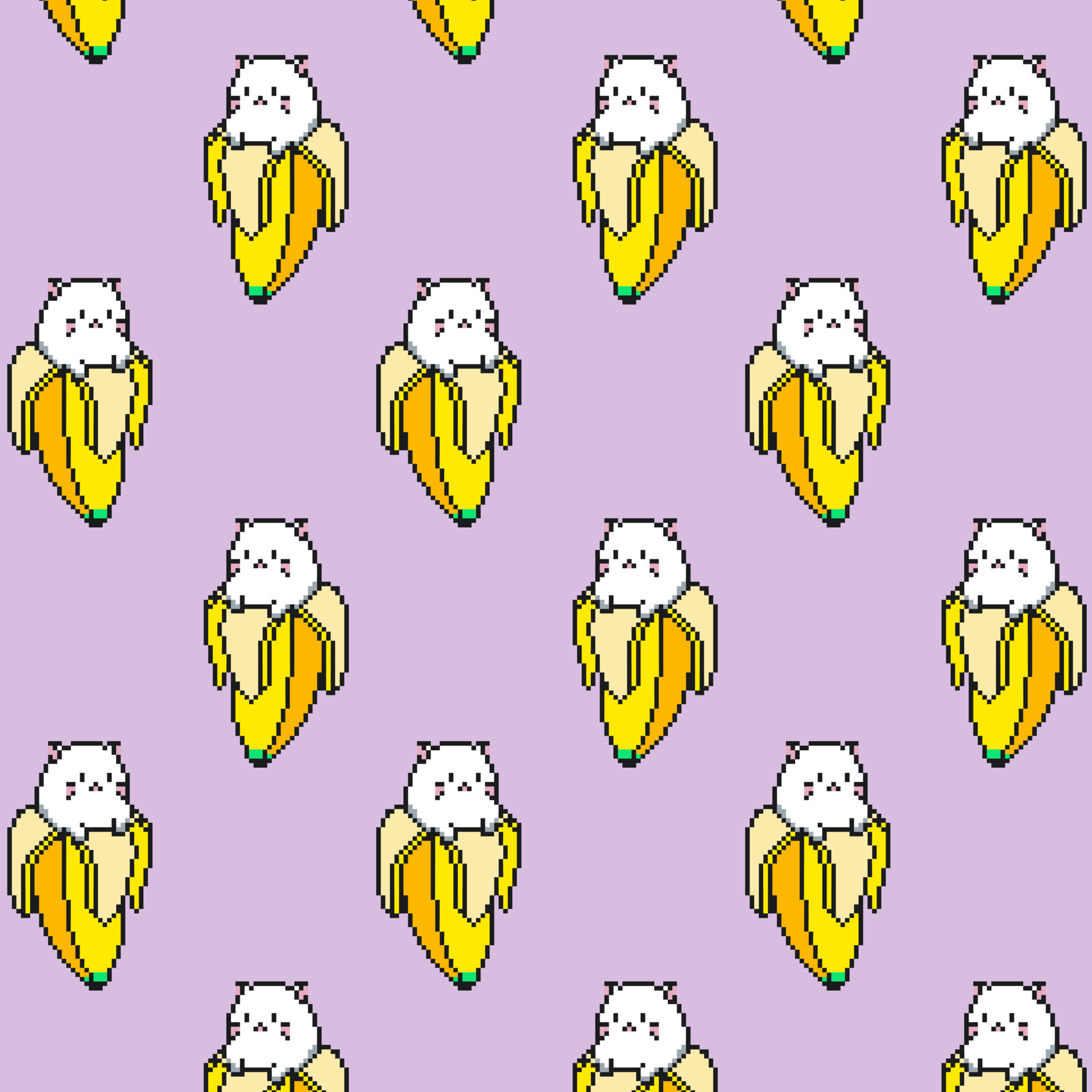 Summer funny pattern with cat. 8 bit cute white kitten on peeled banana.  Cartoon design animal character 8 bit pixel vector style. Baby texture for  fabric, wrapping, textile, wallpaper, clothing, 14532521 Vector
