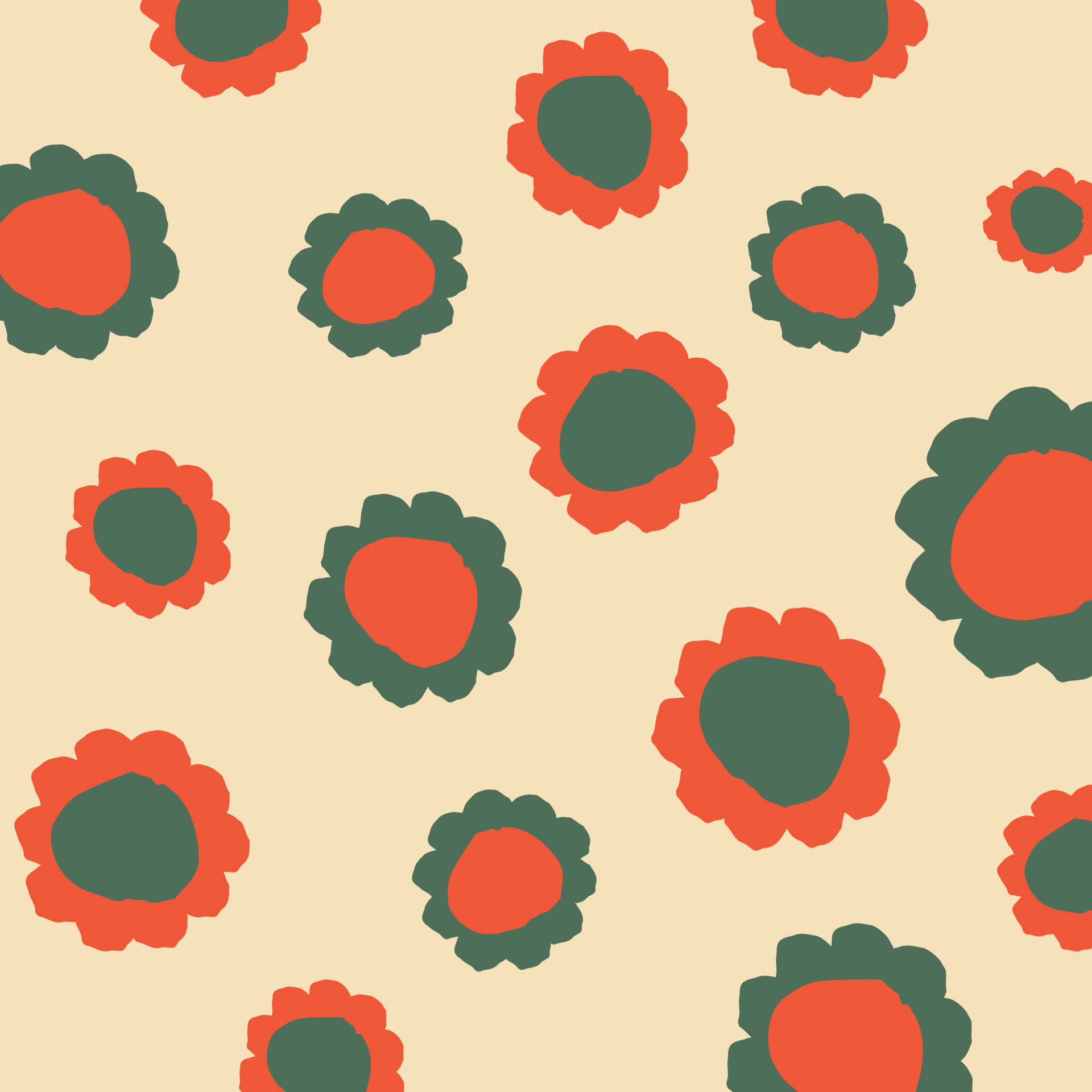 Marimekko style pattern design. Hand drawn flowers illustration. Repeatable  background gender neutral baby floral pattern. Simple whimsical minimal  earthy 2 tone color. Kids nursery wallpaper 14532634 Vector Art at Vecteezy