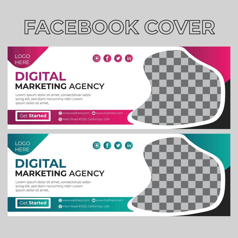 portada de facebook de marketing digital vector