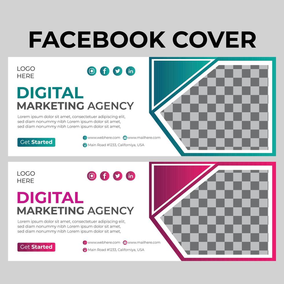 portada de facebook de marketing digital vector