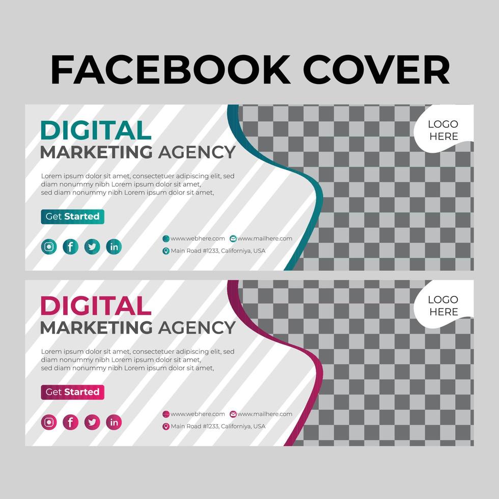 Digital Marketing Facebook Cover vector