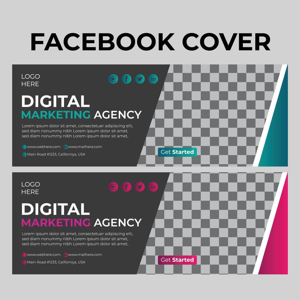 Digital Marketing Facebook Cover vector