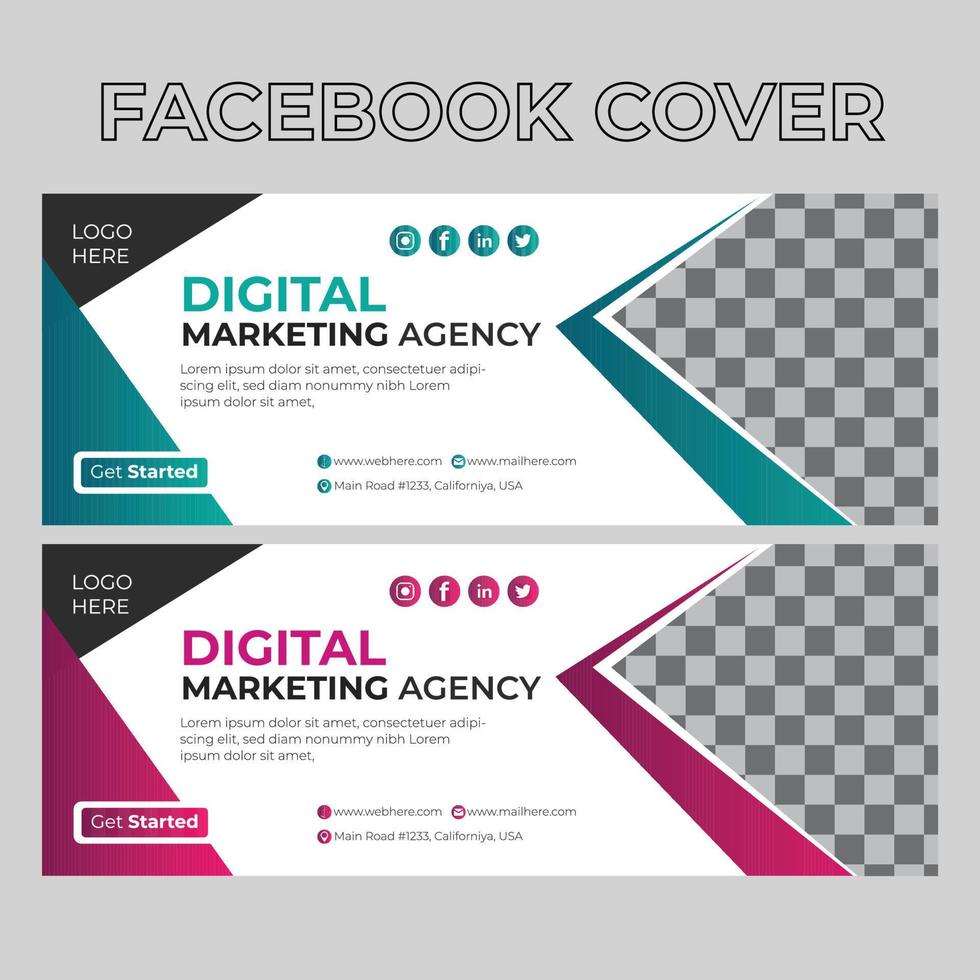 portada de facebook de marketing digital vector