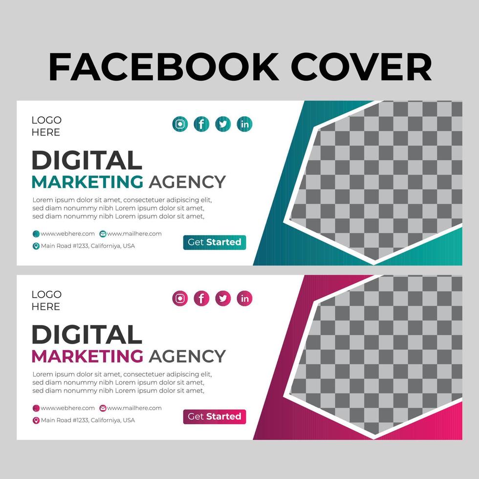 portada de facebook de marketing digital vector