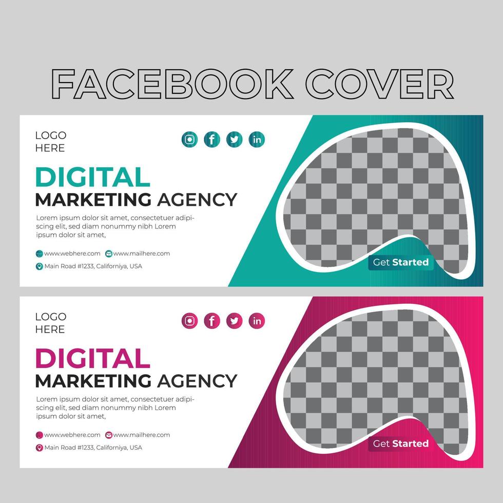 portada de facebook de marketing digital vector