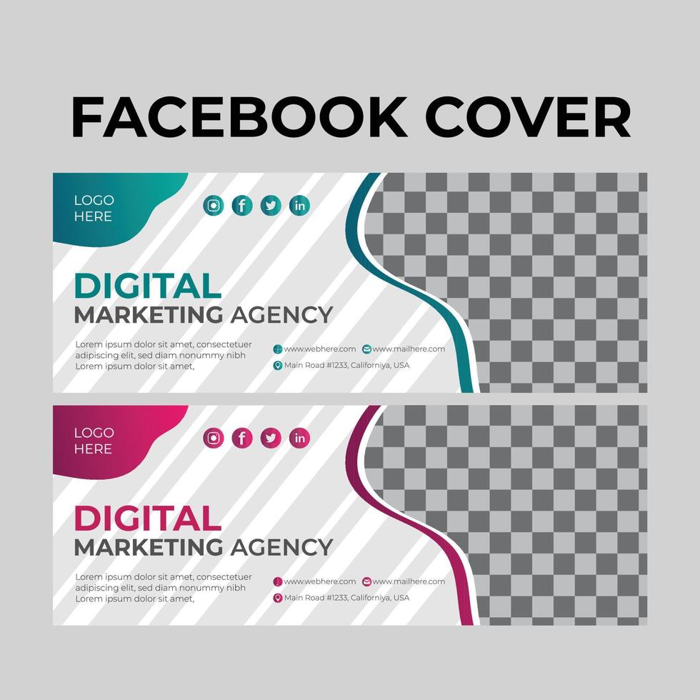 portada de facebook de marketing digital vector