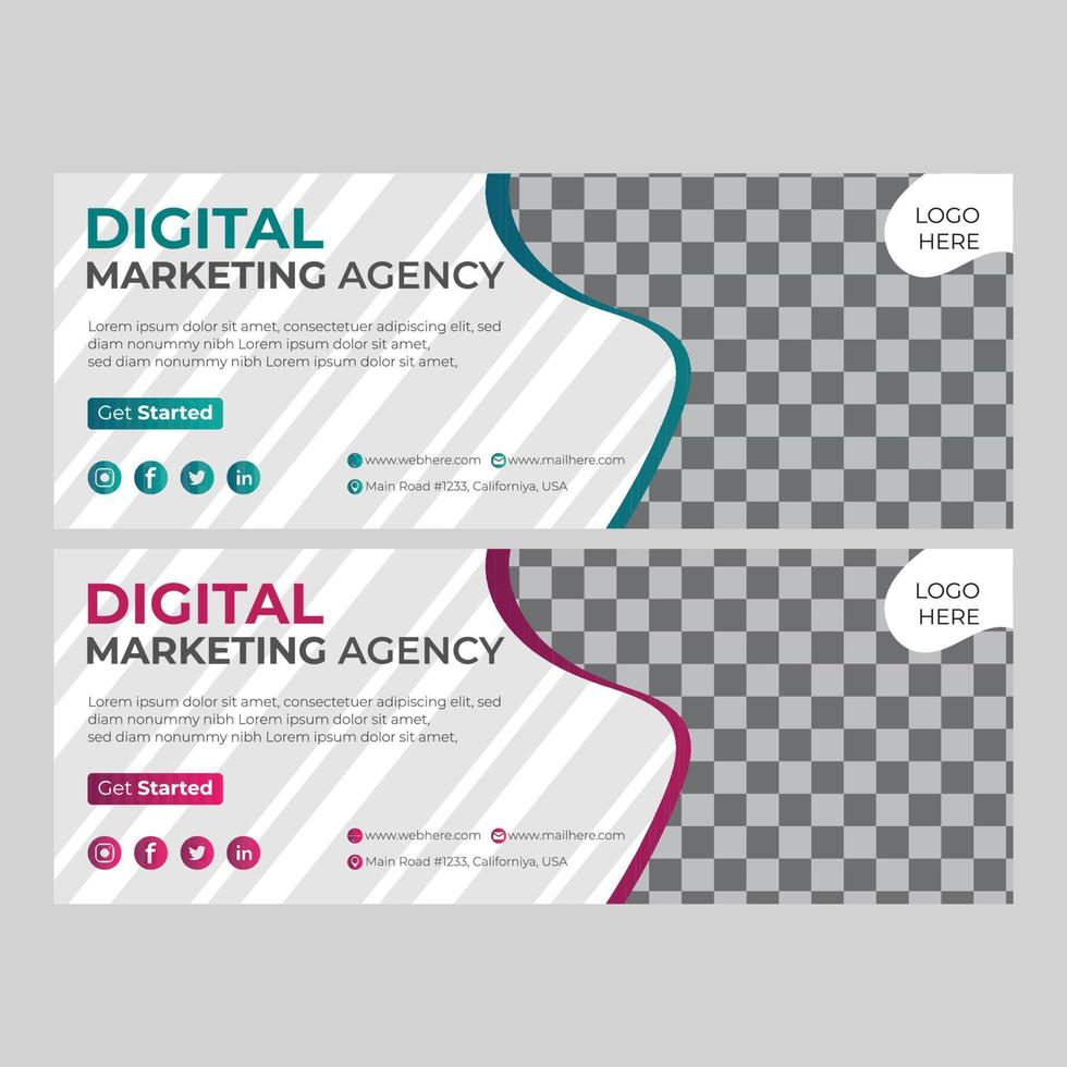 Digital Marketing Facebook Cover vector