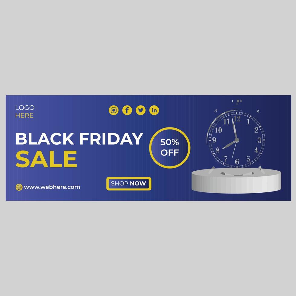 venta de viernes negro portadas de facebook vector