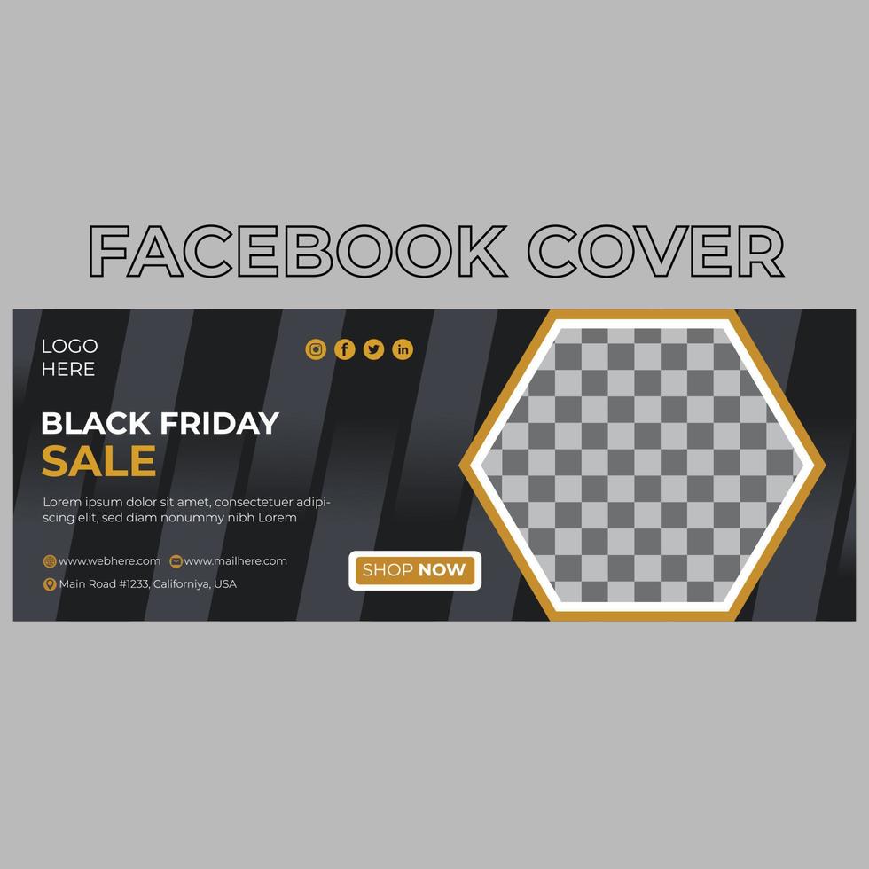 Black Friday Sale Facebook Covers vector