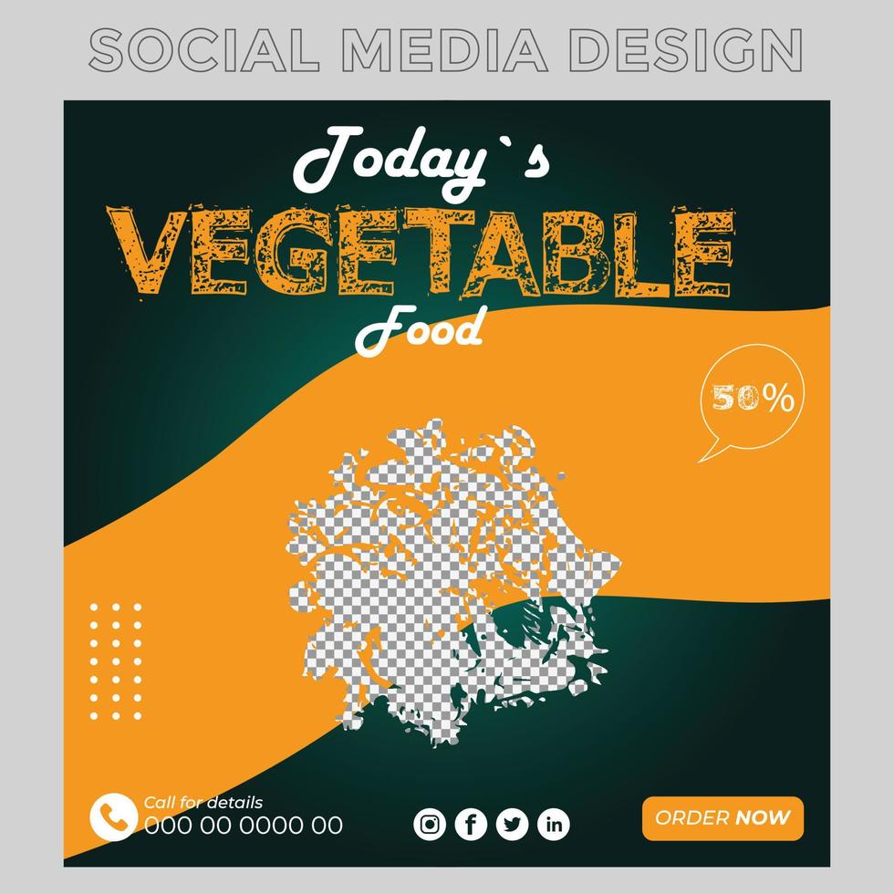 plantilla de banner de publicación de redes sociales de comida especial vector