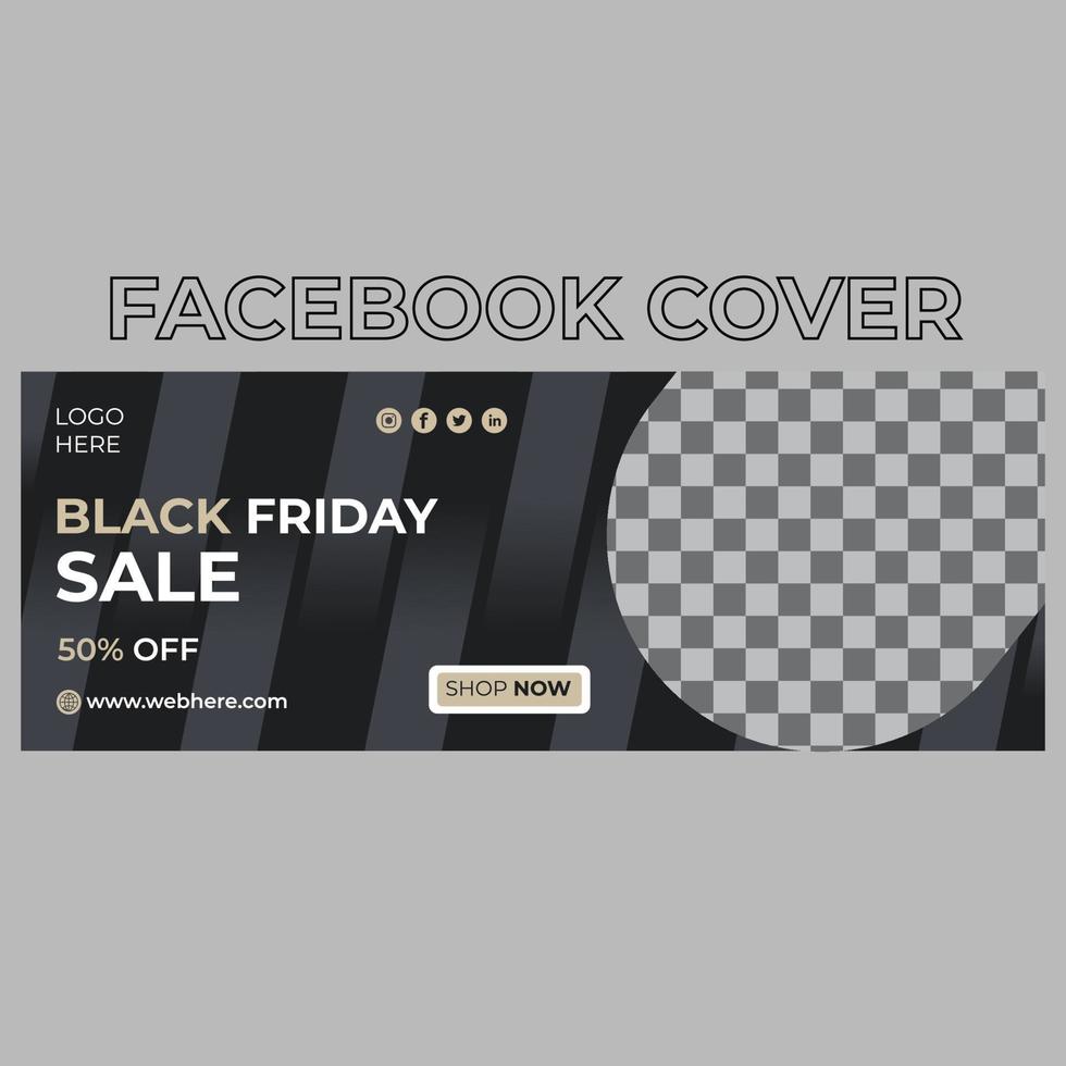 venta de viernes negro portadas de facebook vector