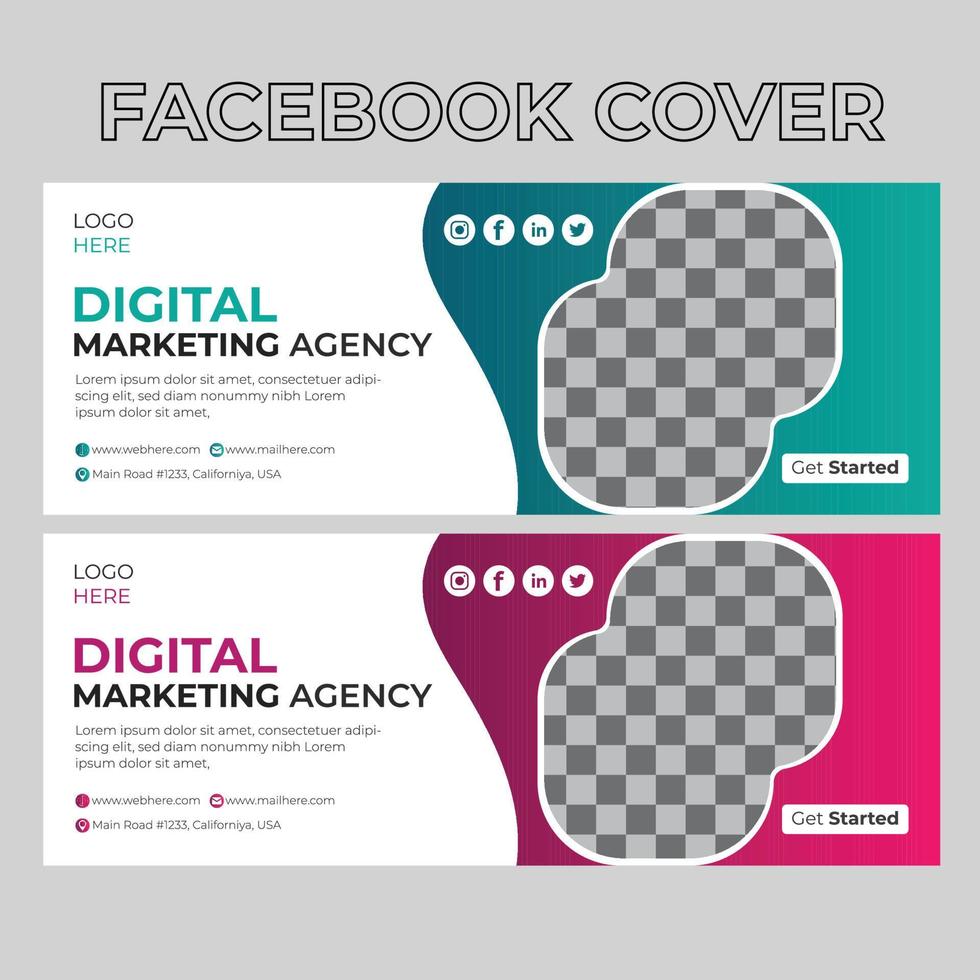 Digital Marketing Facebook Cover vector