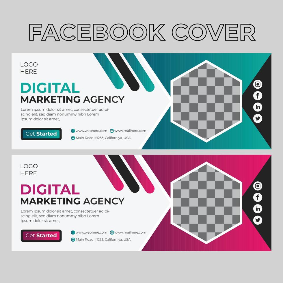 Digital Marketing Facebook Cover vector