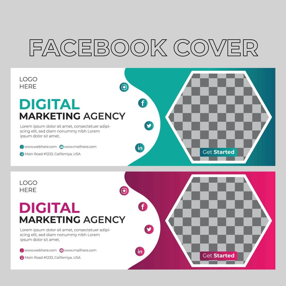 Digital Marketing Facebook Cover vector