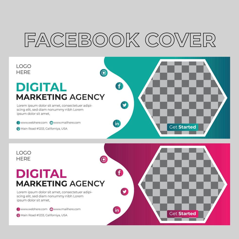 portada de facebook de marketing digital vector