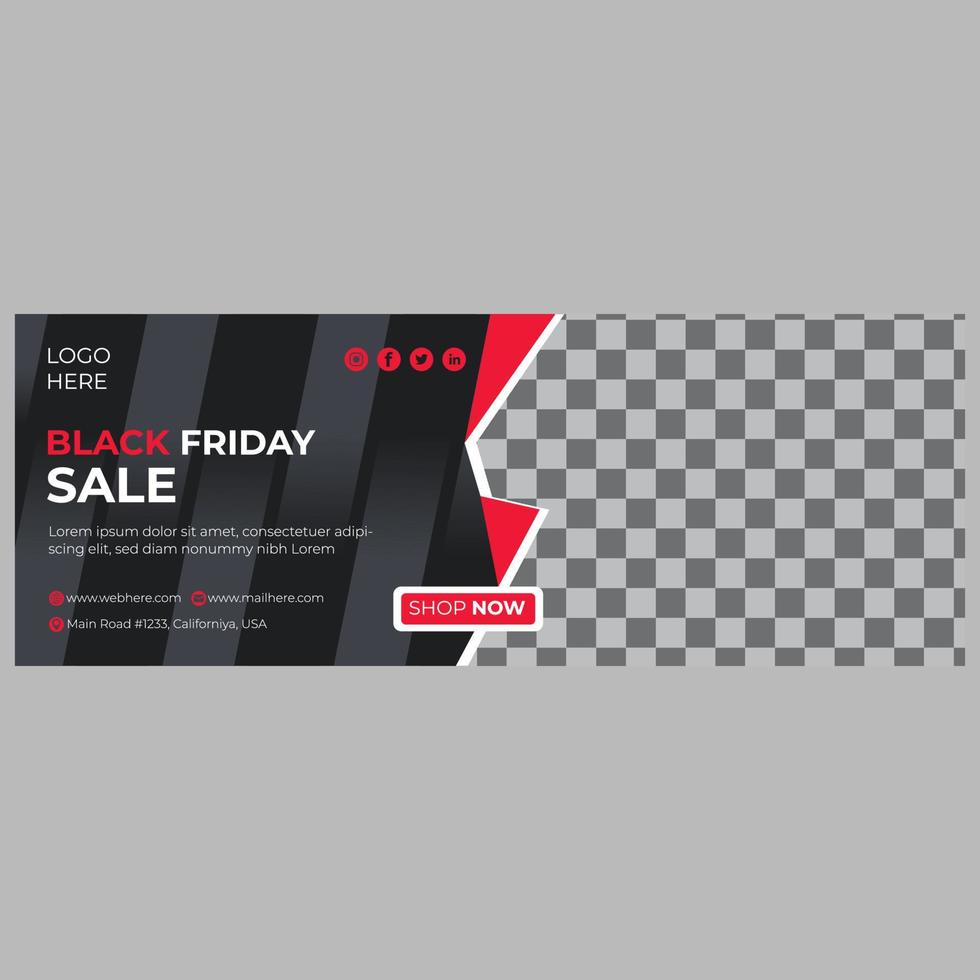 Black Friday Sale Facebook Covers vector