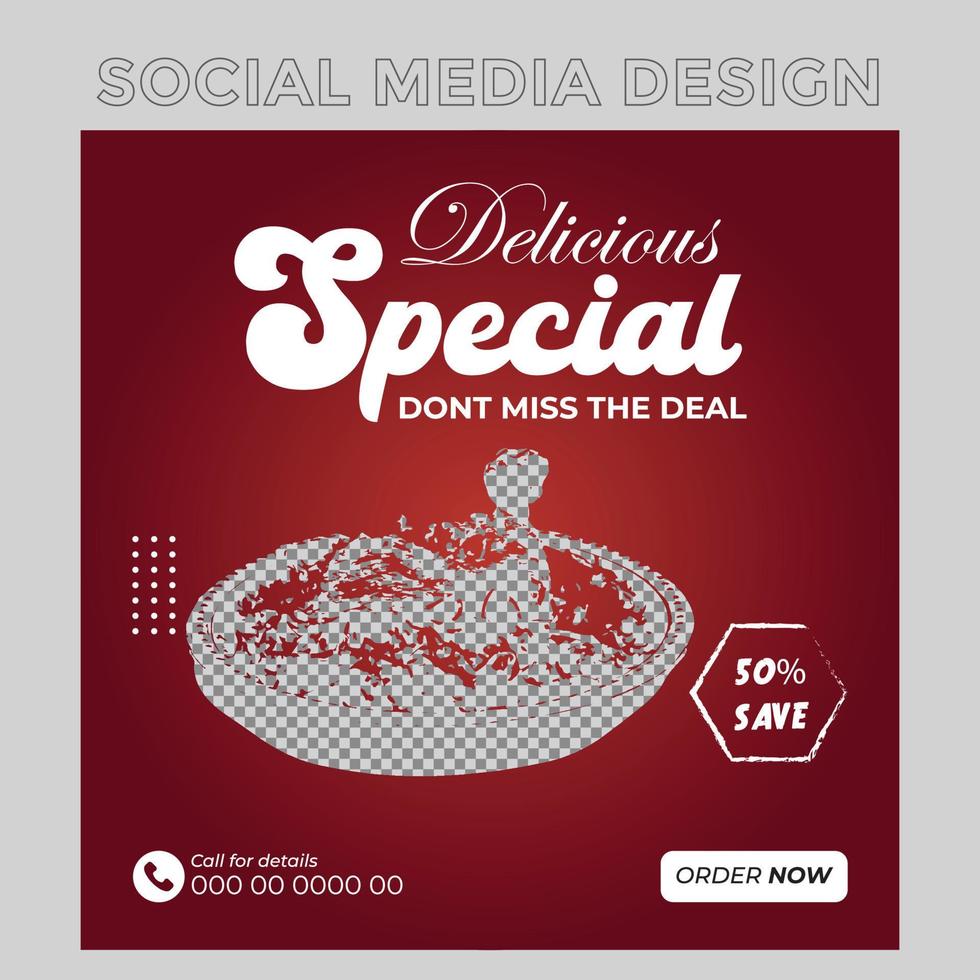 Special Food Social Media Post Banner Template vector