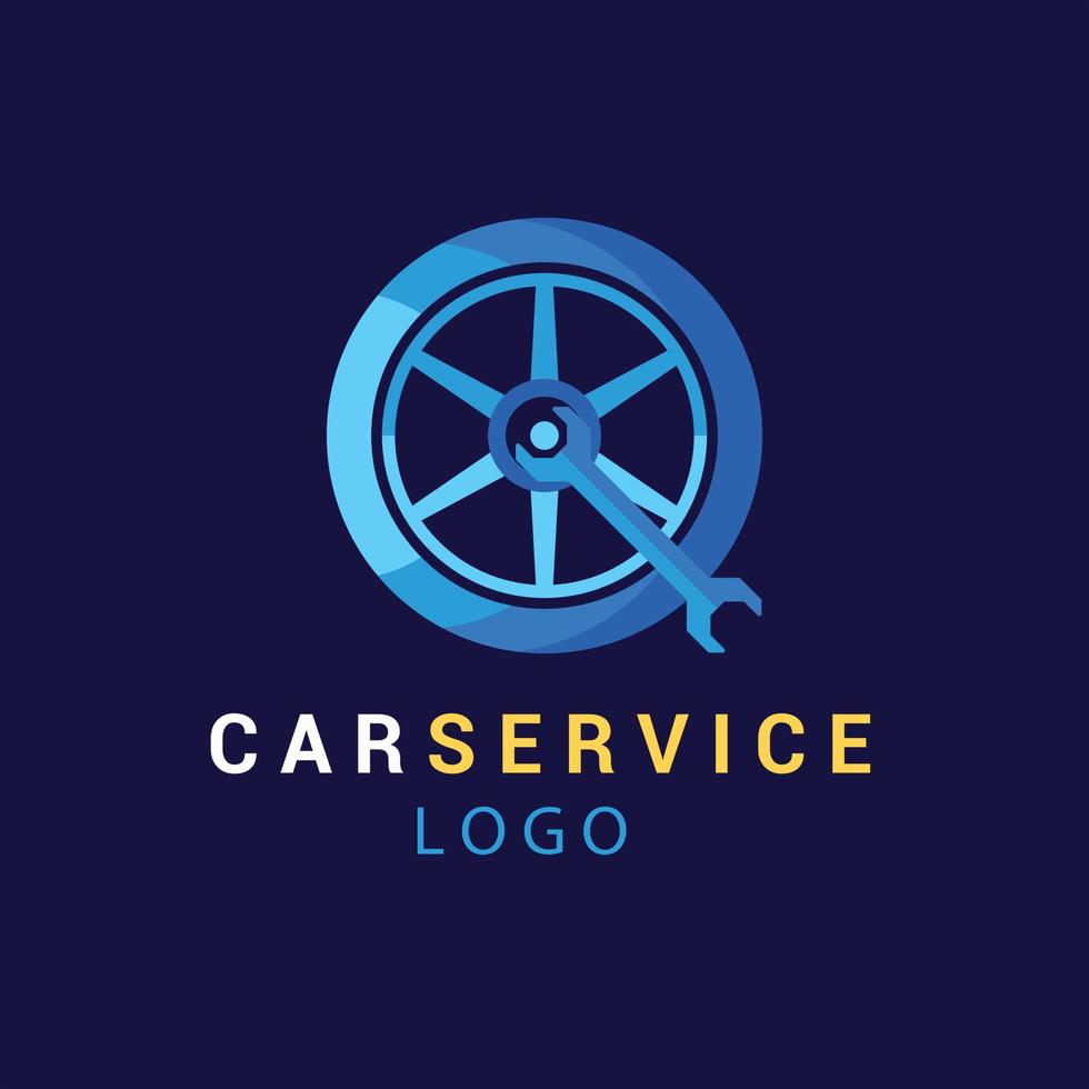 flat design car service logo template vector