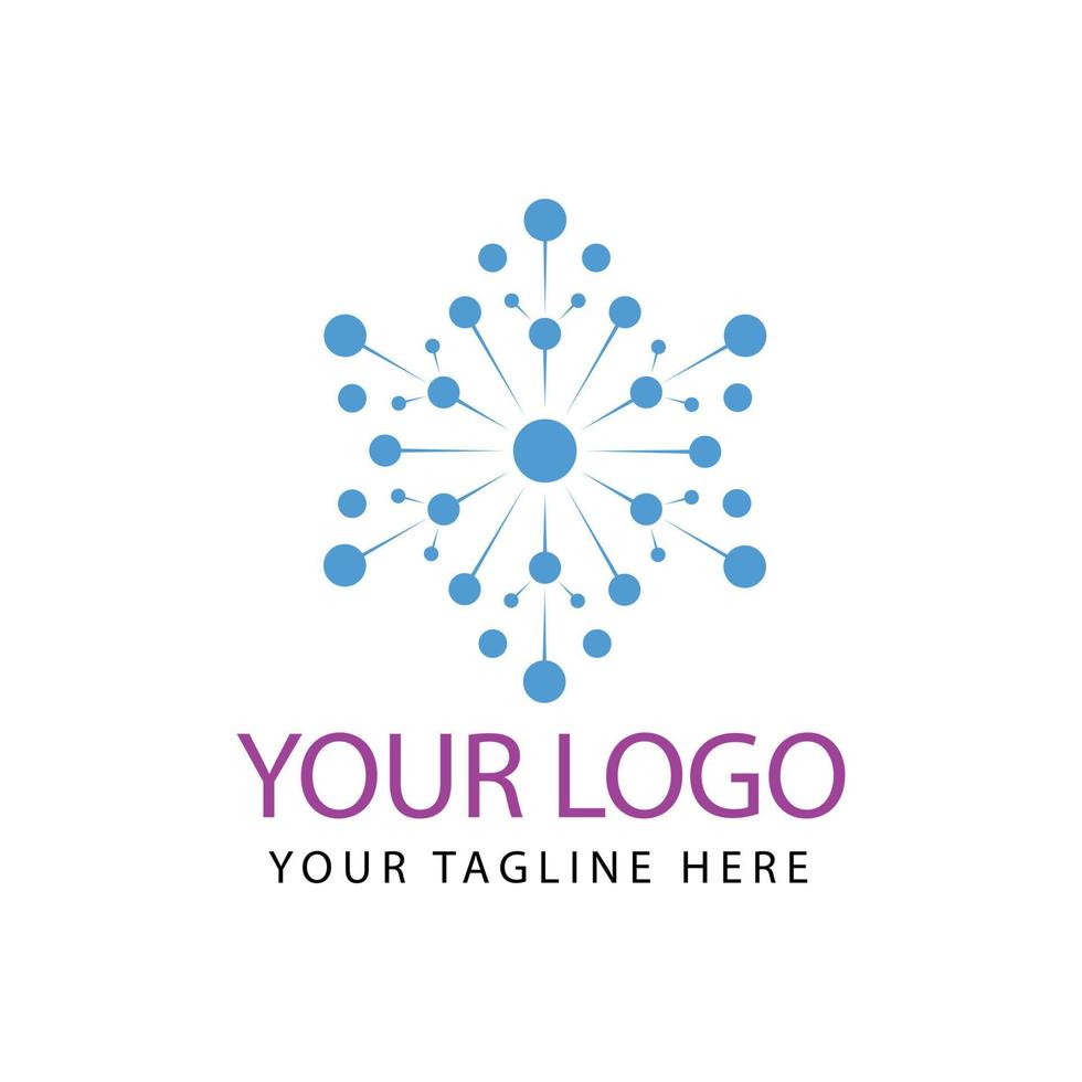 flat hub logo design template vector