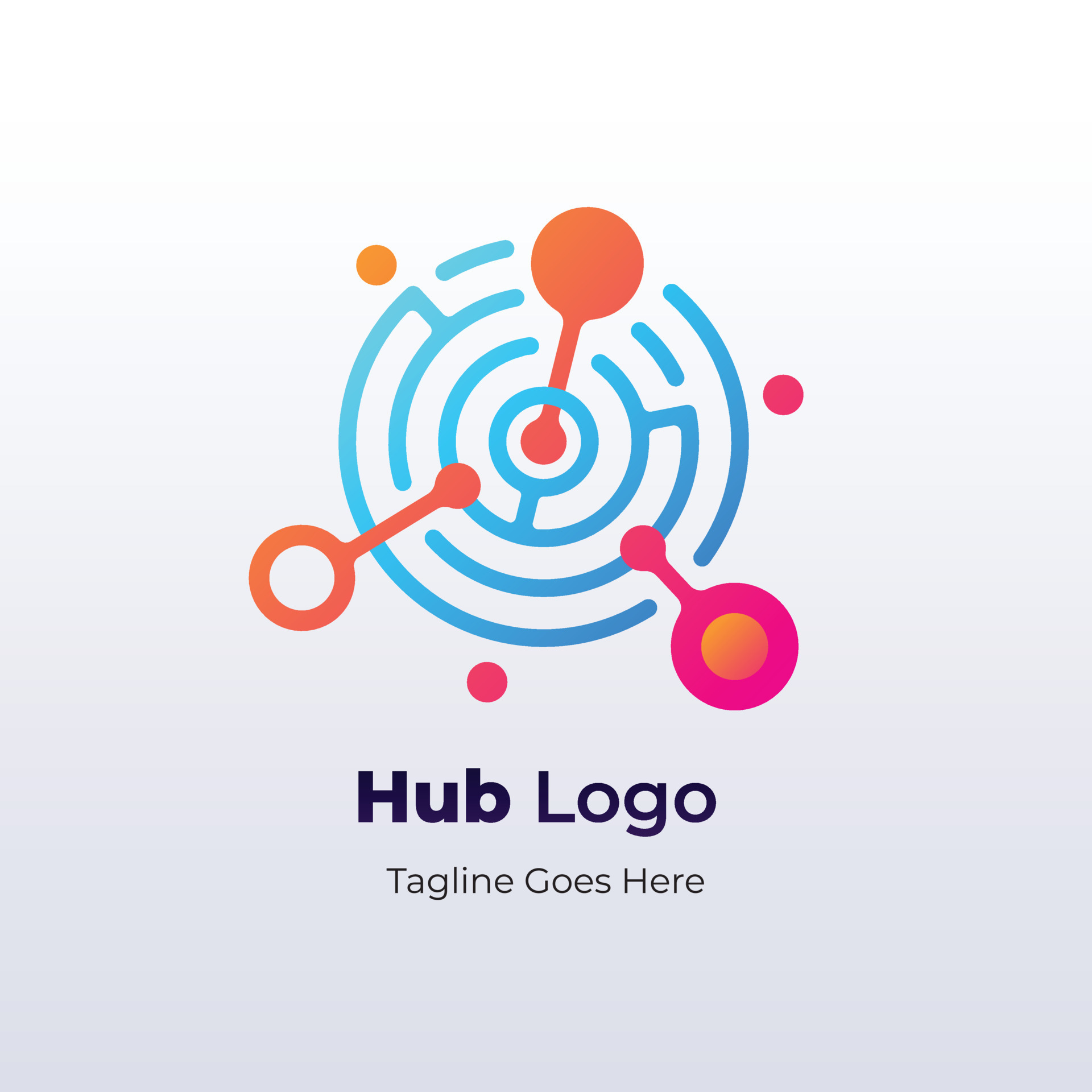 flat hub logo design template vector 14532933 Vector Art at Vecteezy