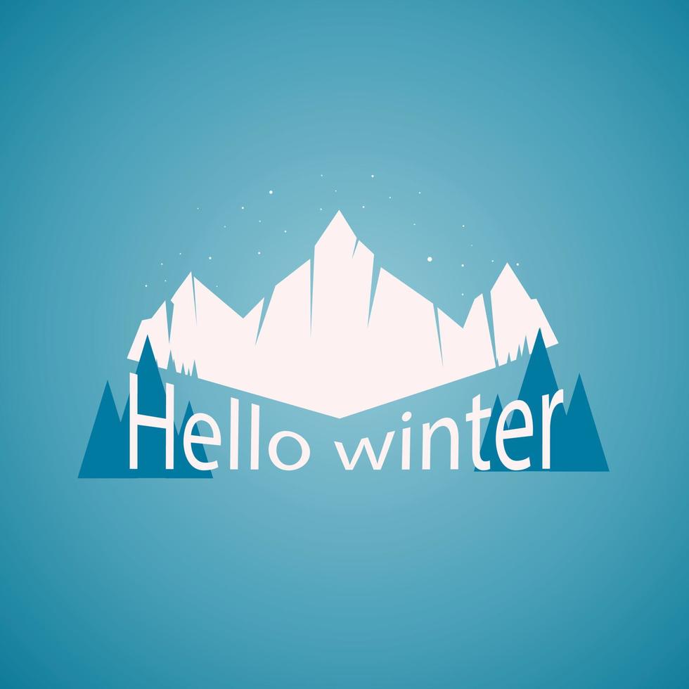 Realistic winter logo template design vector