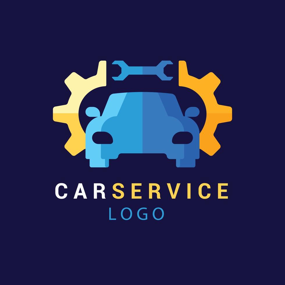 flat design car service logo template vector