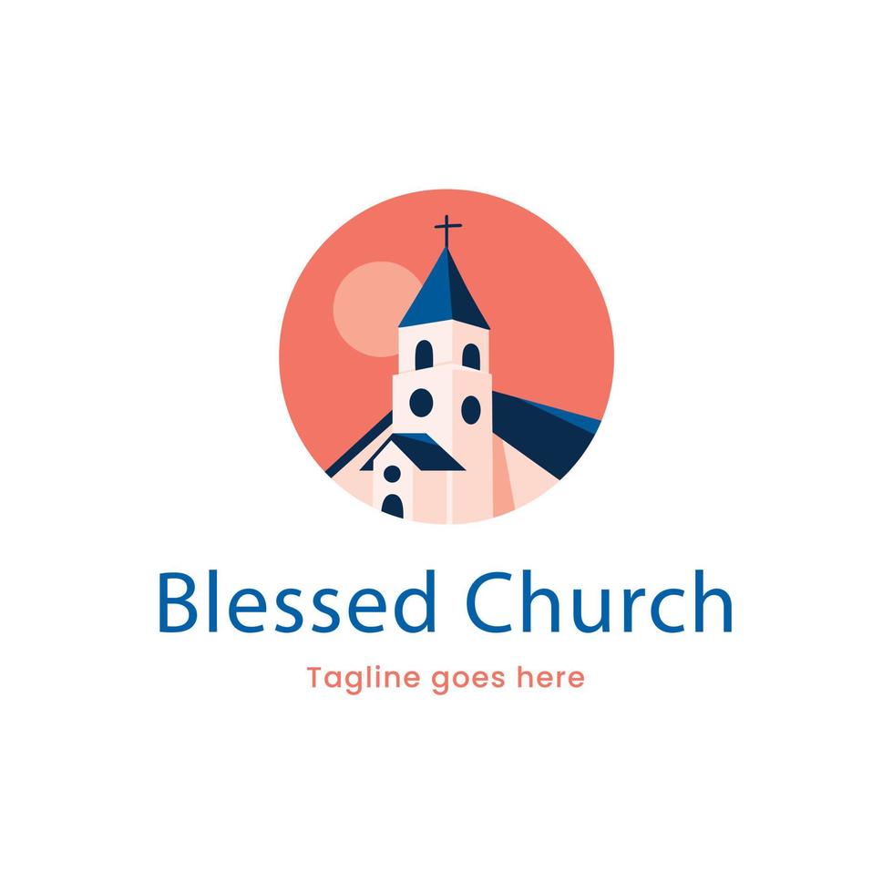 plantilla de logotipo de iglesia dibujada a mano vector
