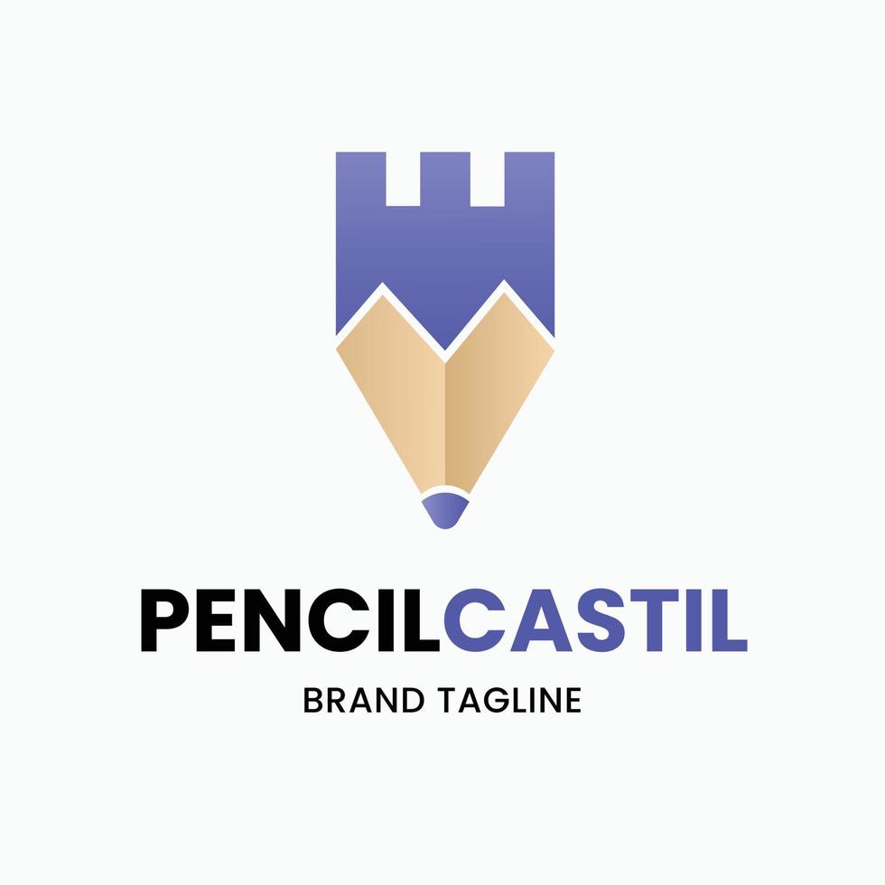 plantilla de logotipo de diseño de tienda de papelería degradado vector