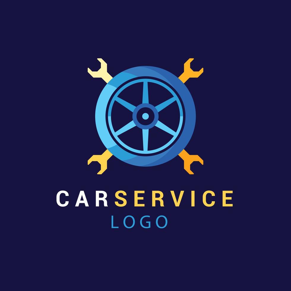 flat design car service logo template vector