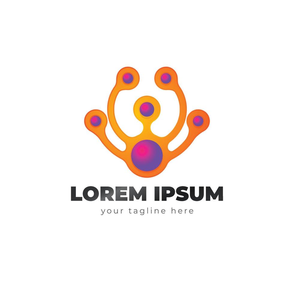 gradient hub logo template design vector